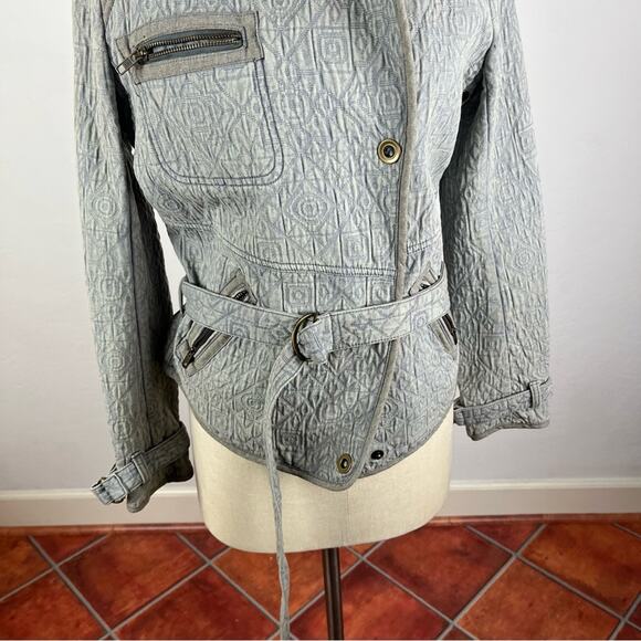 Free People Grey Quilted Belt Jacket - Picture 5 of 8